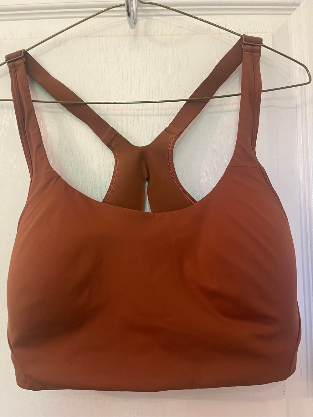 lululemon athletica Wireless Racerback Sports Bra — Rust Brown
